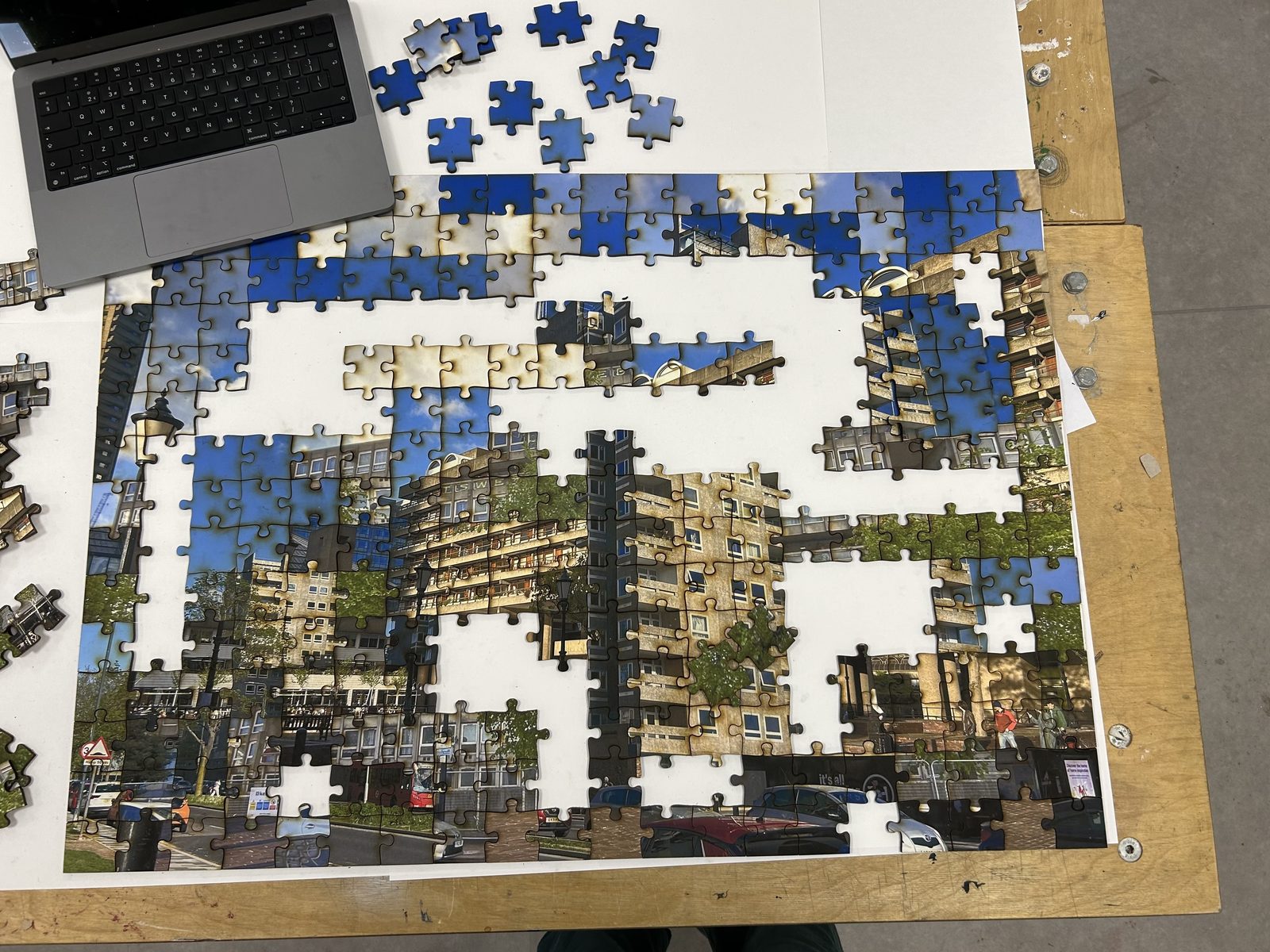 Brutalist architecture jigsaw in progress
